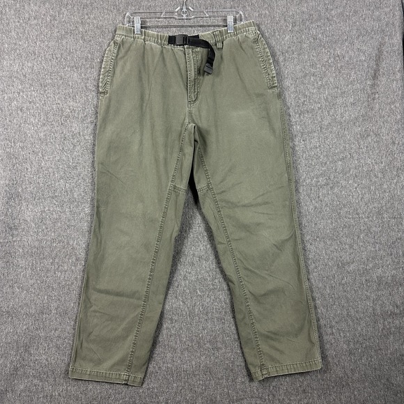 Columbia Pants Mens M 32x30 Olive Elastic Waist Belted Hiking Utility Outdoor - Picture 1 of 15